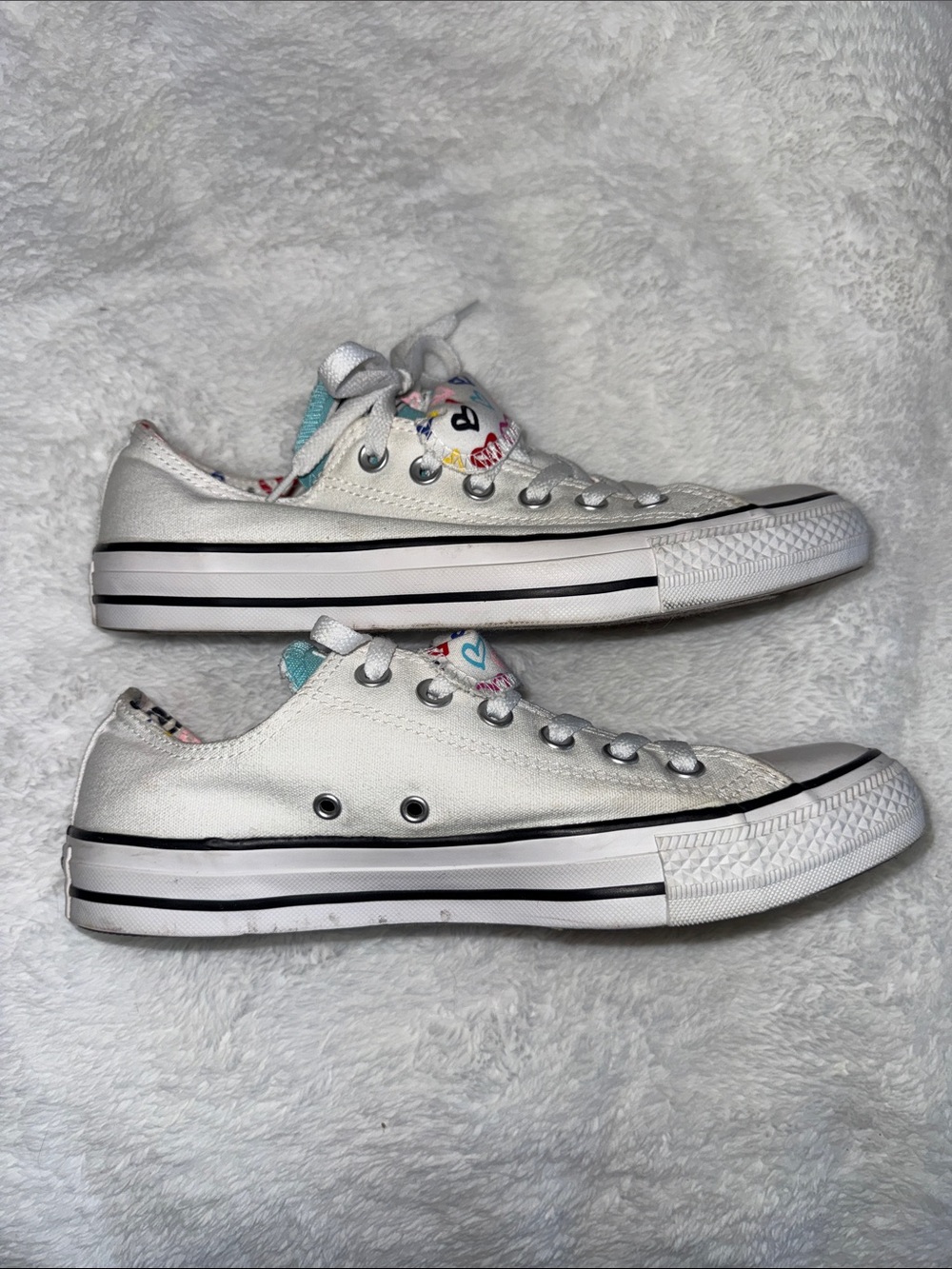 Converse Women's Chuck Taylor All Star Double Tongue White Canvas Sneakers - Picture 3 of 10